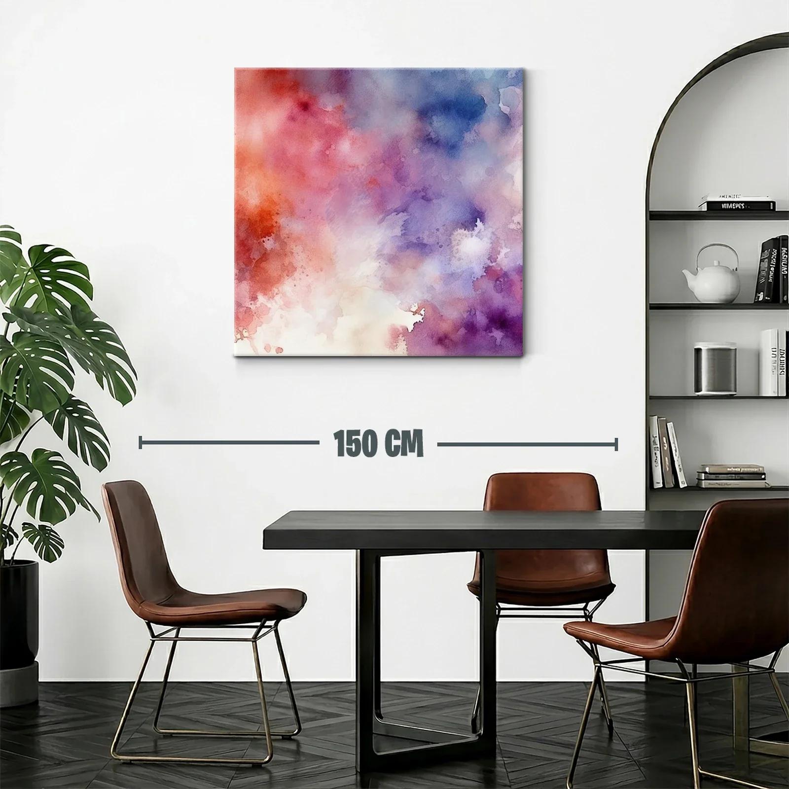 Cuadro abstracto con tonos cálidos y fríos vibrantes — miniatura 2