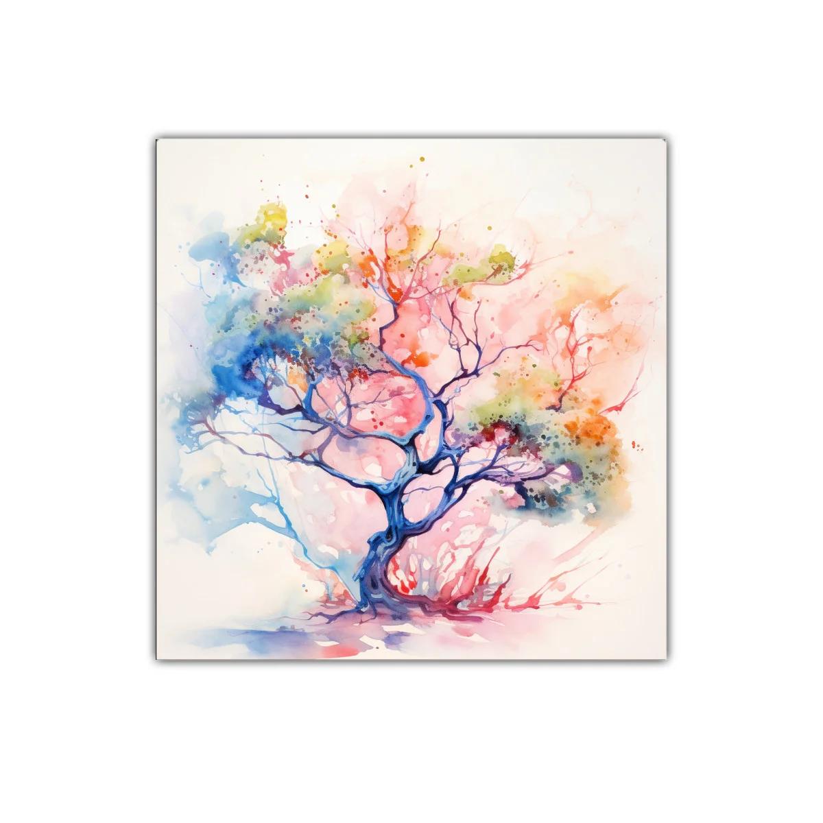 Árbol colorido en acuarela vibrante y delicada — imagen principal