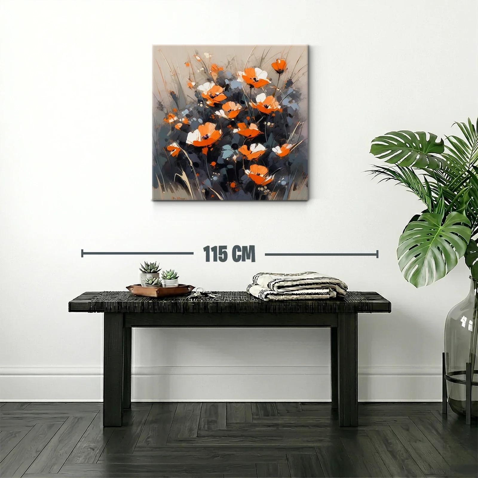 Flores naranjas y blancas con fondo gris elegante — miniatura 2
