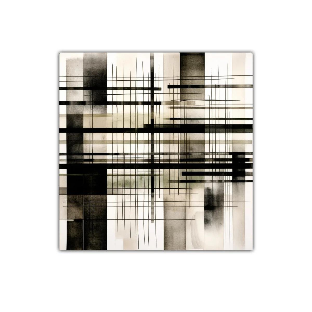 Composición geométrica en tonos neutros y líneas marcadas — imagen principal