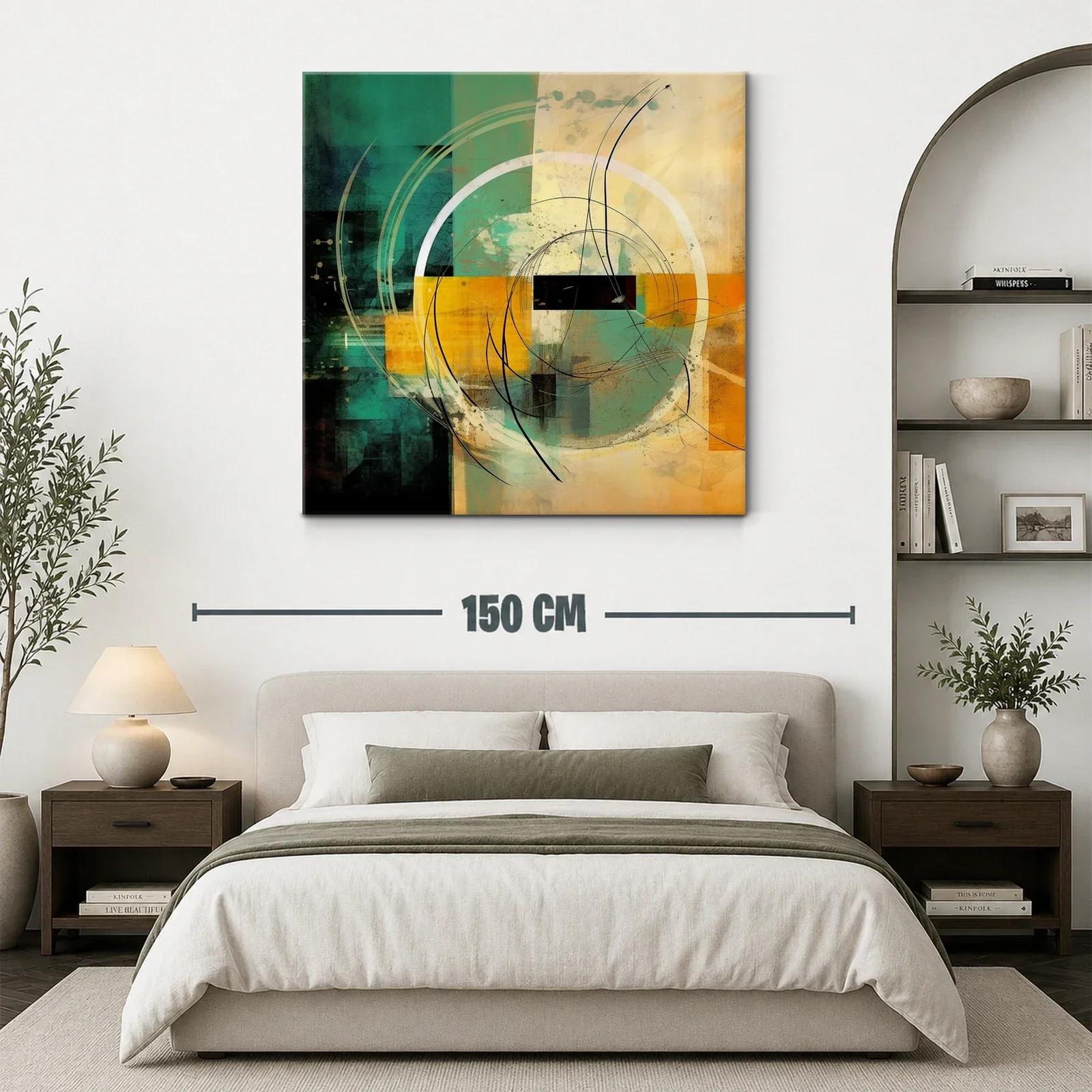 Composición abstracta con círculos y trazos dinámicos — miniatura 3