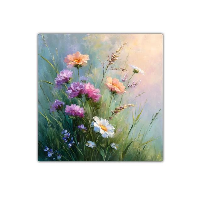 Cuadro decorativo con flores silvestres en tonos pastel
