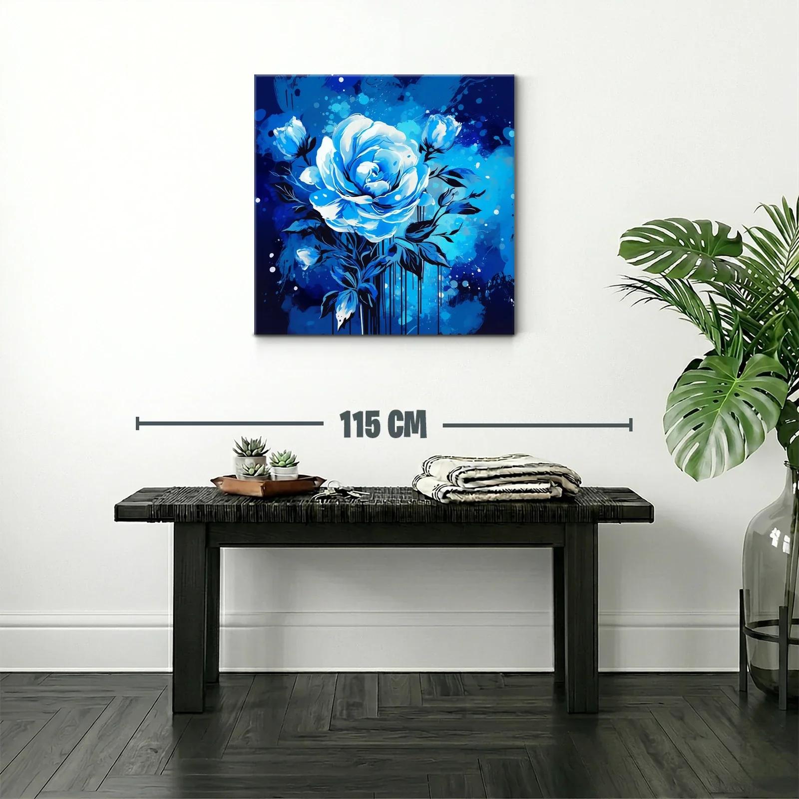 Rosa azul en composición vibrante con fondo dinámico — miniatura 2