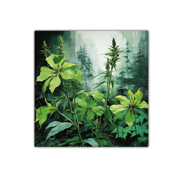 Cuadro decorativo con exuberante follaje verde natural