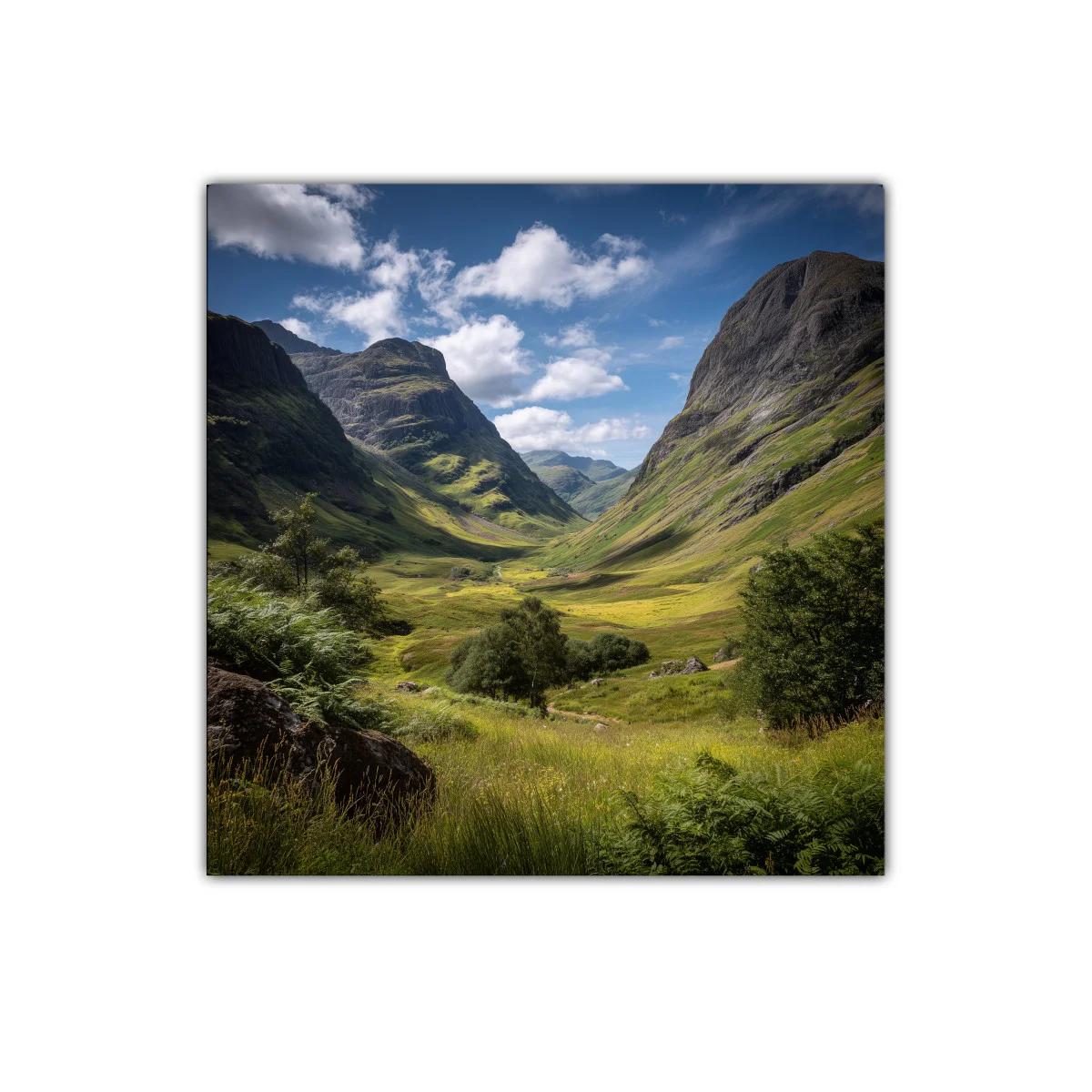 Impresionante paisaje de montaña con cielo azul y praderas verdes — imagen principal