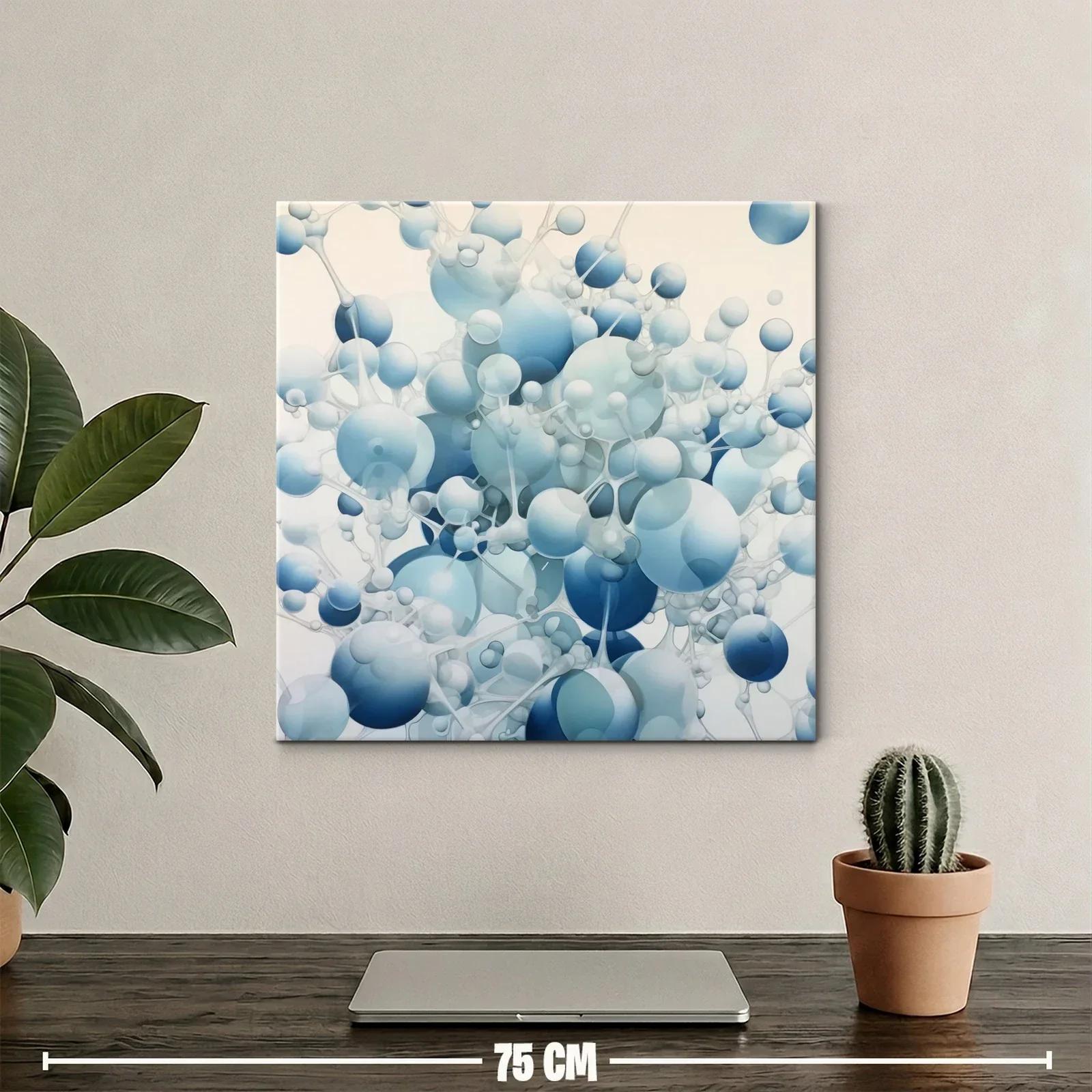 Composición abstracta con esferas en tonos azules y grises — miniatura 2