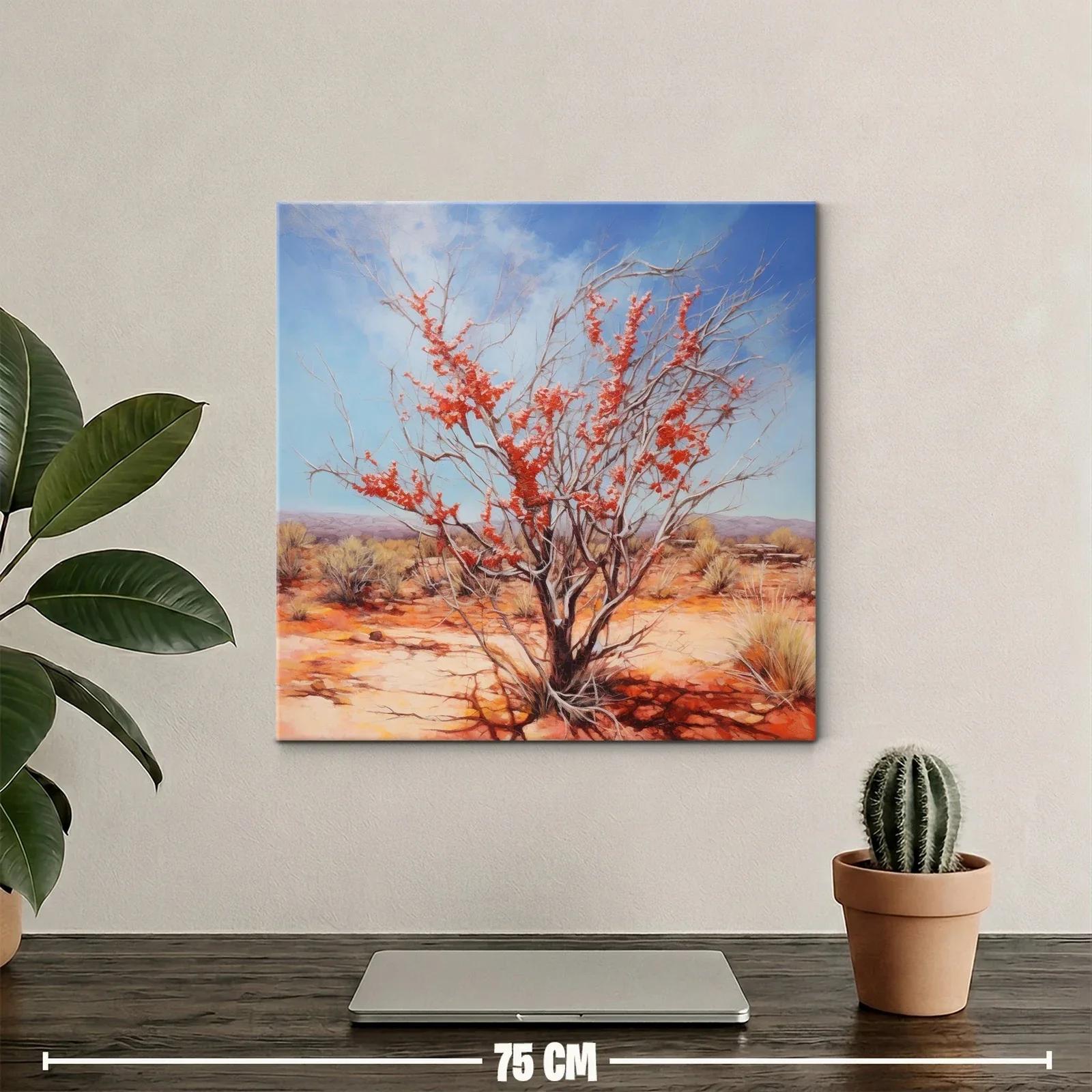 Rama de arbusto con hojas secas en paisaje árido — miniatura 2