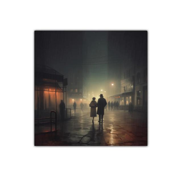 Paseo Nocturno Bajo Lluvia en Ciudad Urbana