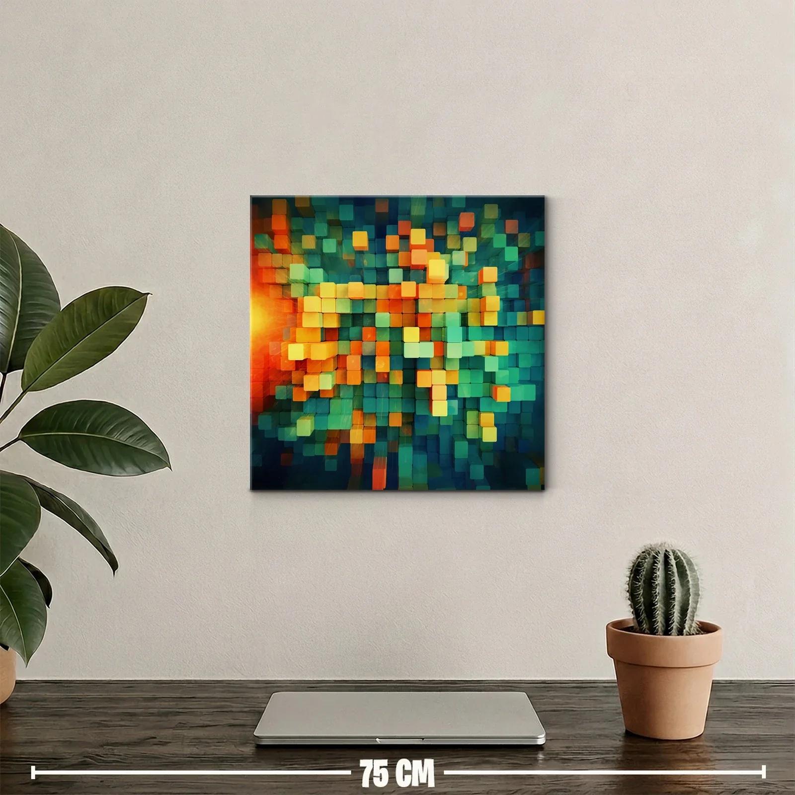 Composición geométrica vibrante en tonos cálidos y fríos — miniatura 2
