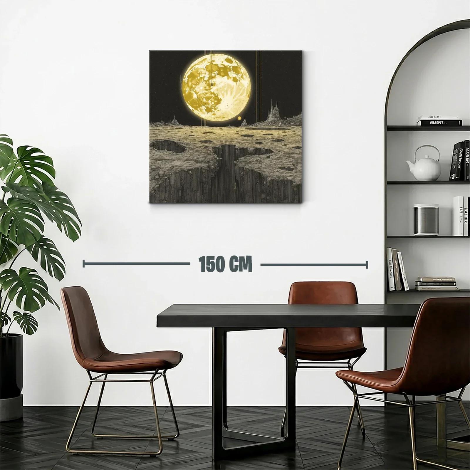 Paisaje lunar con visión futurista y luz dorada intensa — miniatura 2