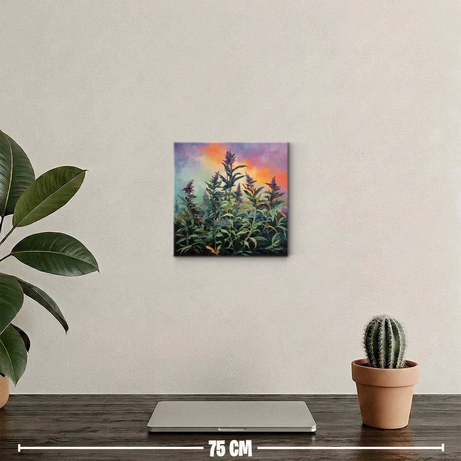 Jardín en Atardecer con Tonos Cálidos y Verdes — miniatura 2