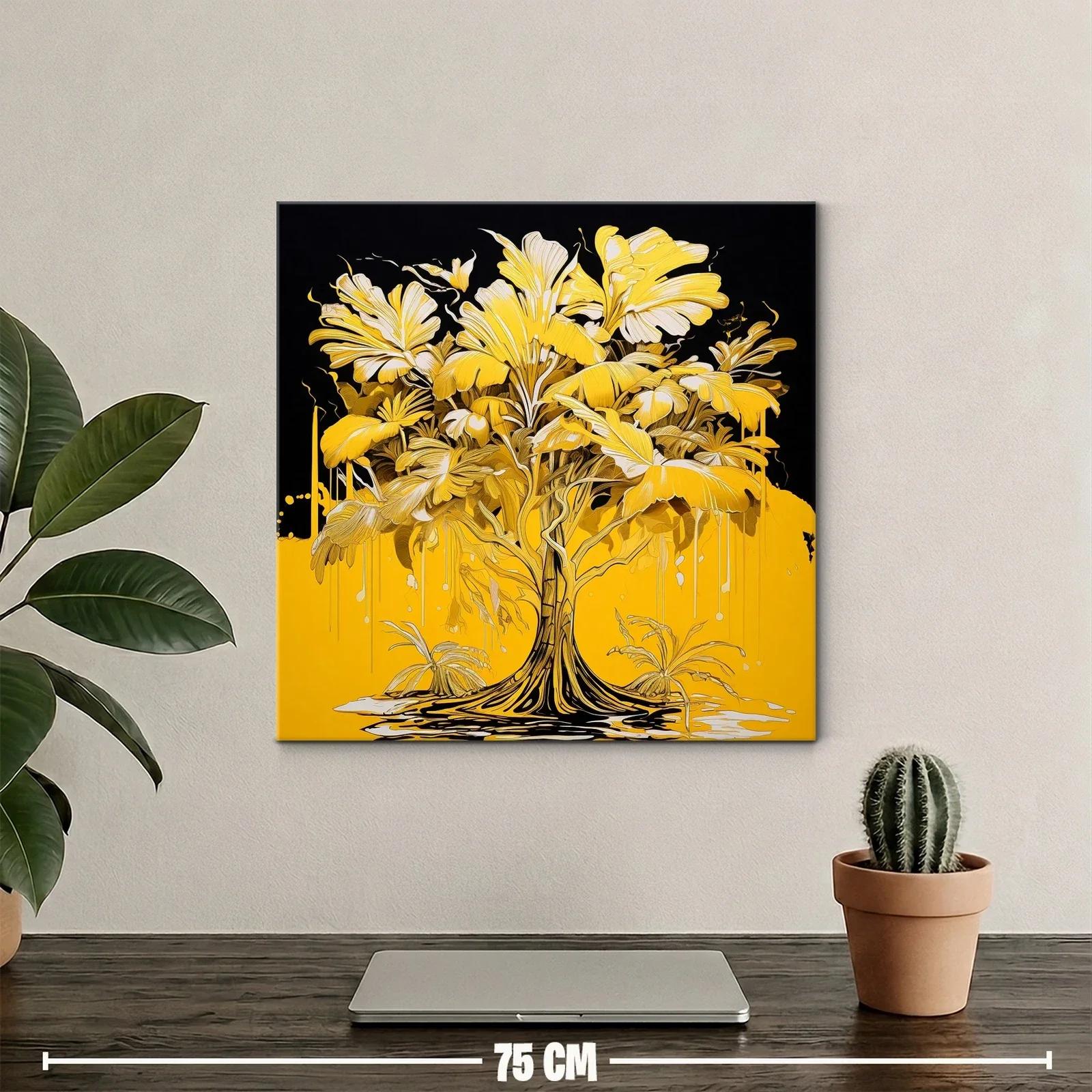 Árbol dorado con hojas exuberantes y fondo vibrante — miniatura 2