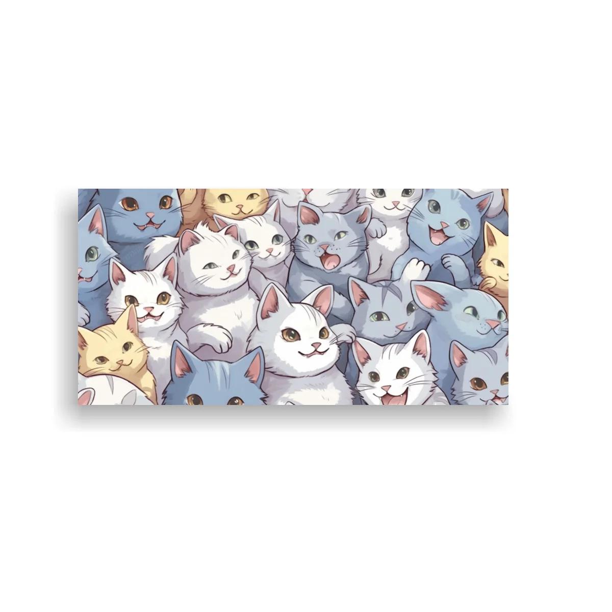 Cuadro grupo de gatos en patrón denso — imagen principal