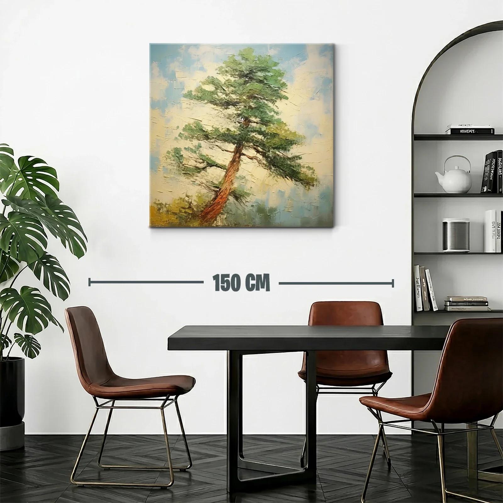Cuadro de árbol solitario con cielo azul y tonos naturales — miniatura 2