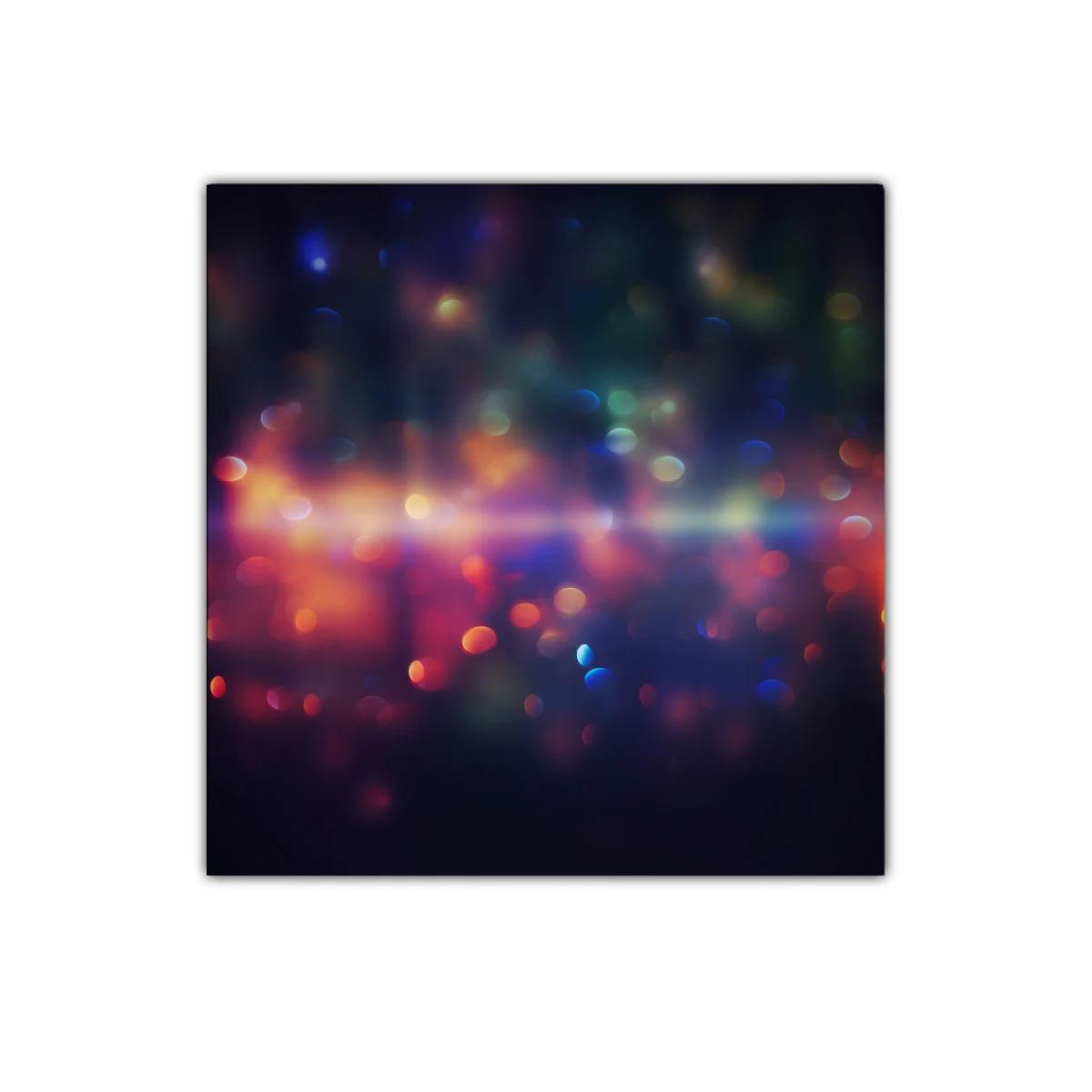 Cuadro abstracto de luces nocturnas difusas coloridas