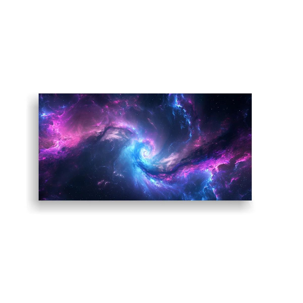 Cuadro galaxia espiral con remolino turquesa