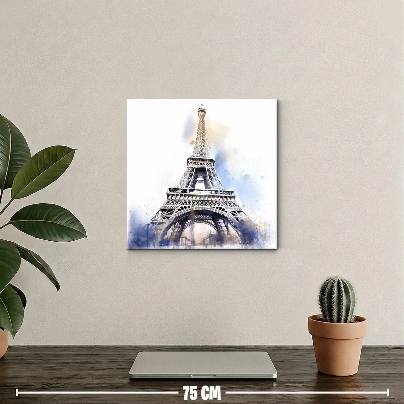 Perspectiva artística de la torre Eiffel en tonos suaves — miniatura 2