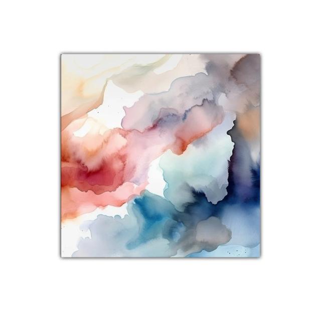 Cuadro abstracto en tonos cálidos y fríos para ambientes modernos