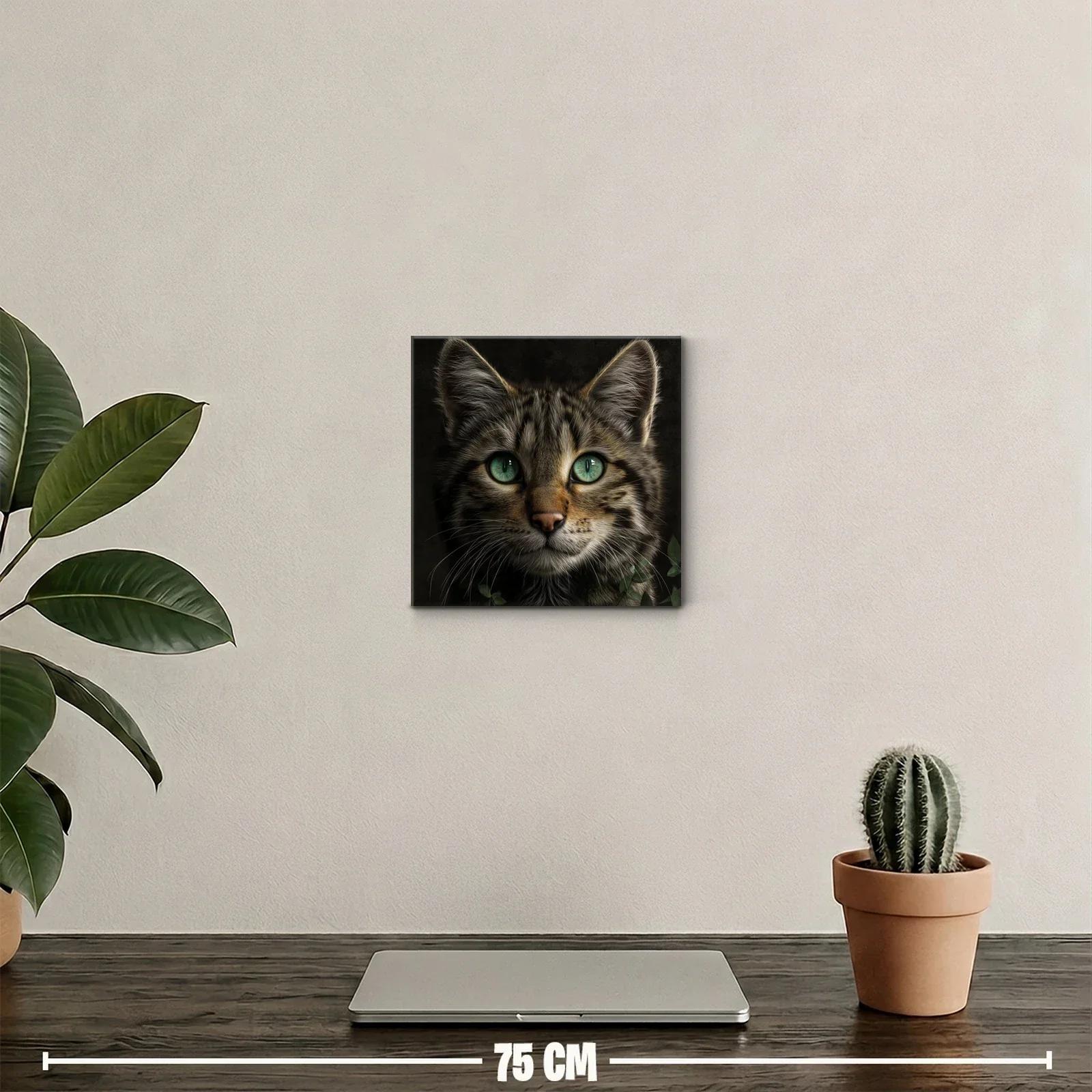 Retrato fascinante de un gato con ojos verdes intensos — miniatura 2