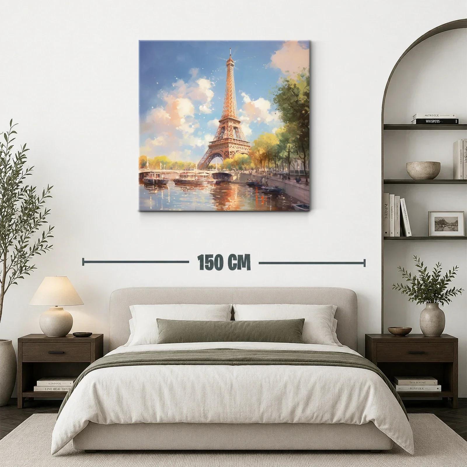 Encanto parisino con vista sobre el río y la torre Eiffel — miniatura 3