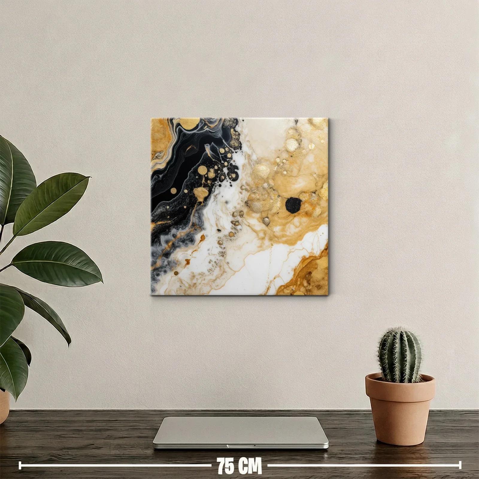 Arte abstracto de vetas doradas y contrastes intensos — miniatura 2