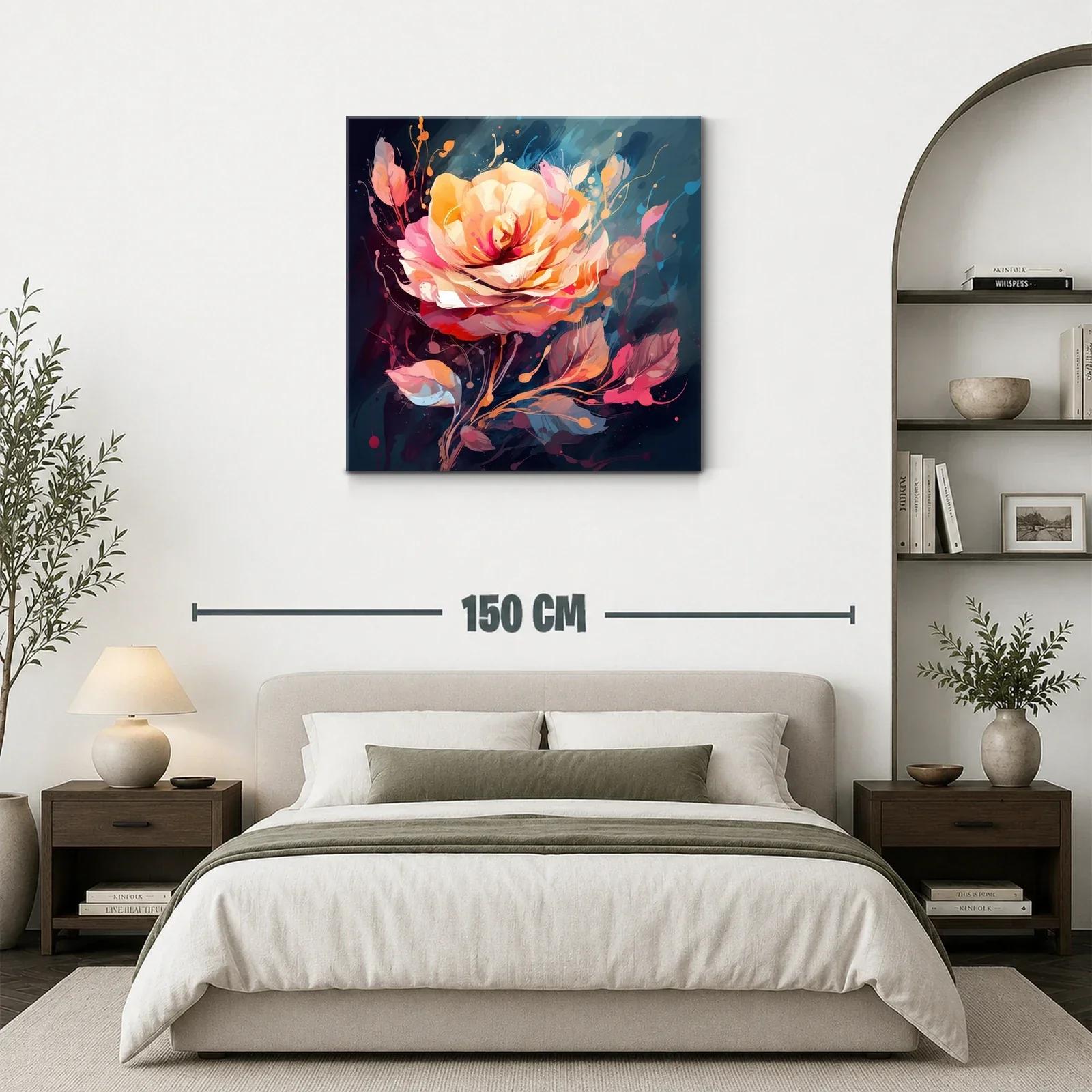 Impacto floral en tonos cálidos y suaves en fondo oscuro — miniatura 3