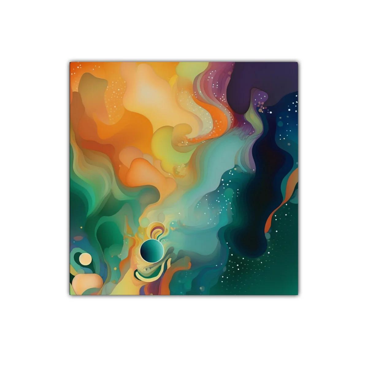 Explosión abstracta de colores vibrantes y formas ondulantes