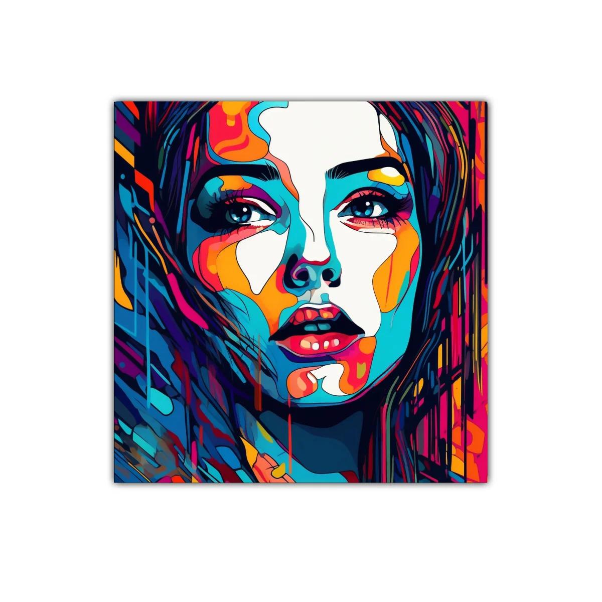 Retrato contemporáneo vibrante con paleta de colores intensos — imagen principal