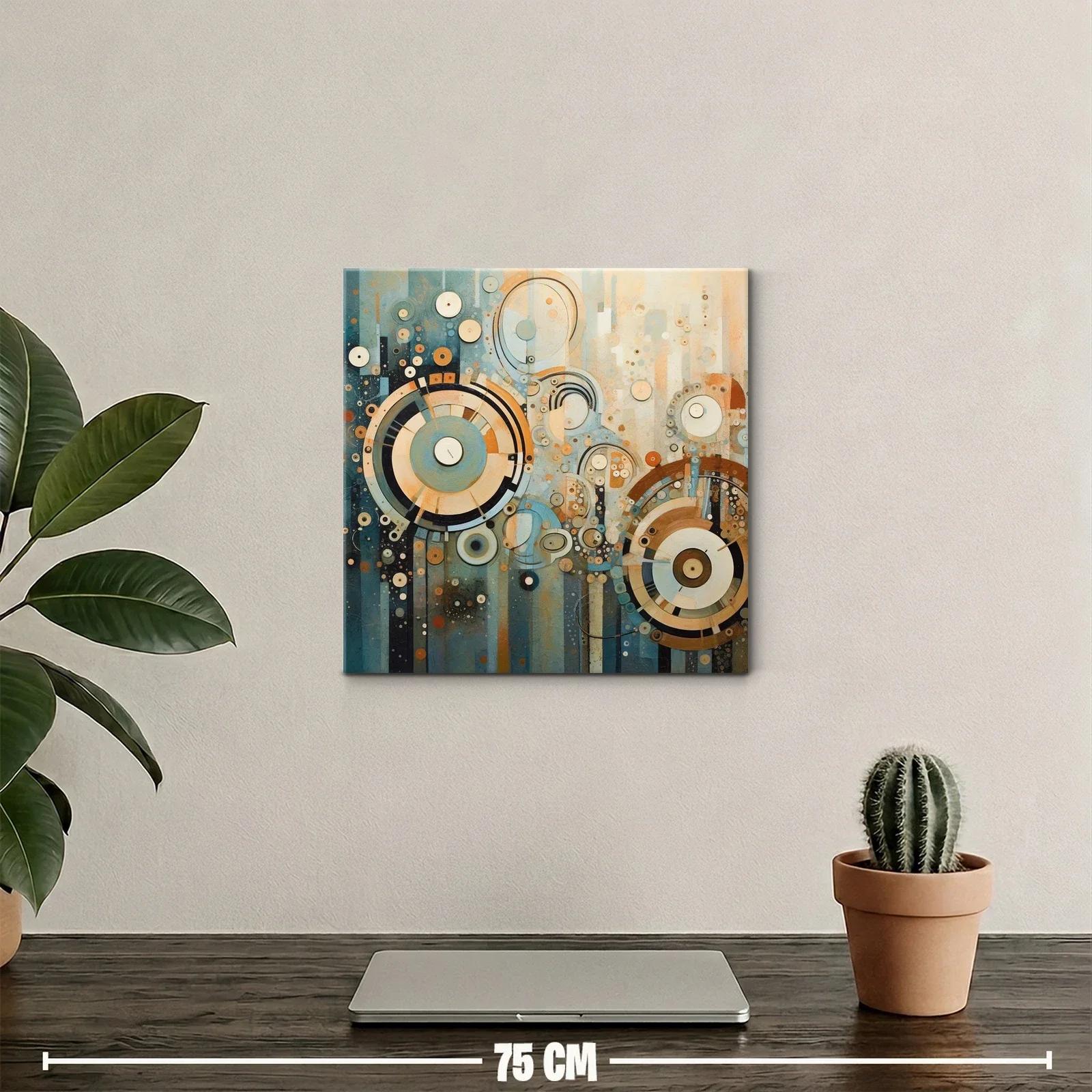 Composición abstracta con círculos y contrastes cálidos — miniatura 2