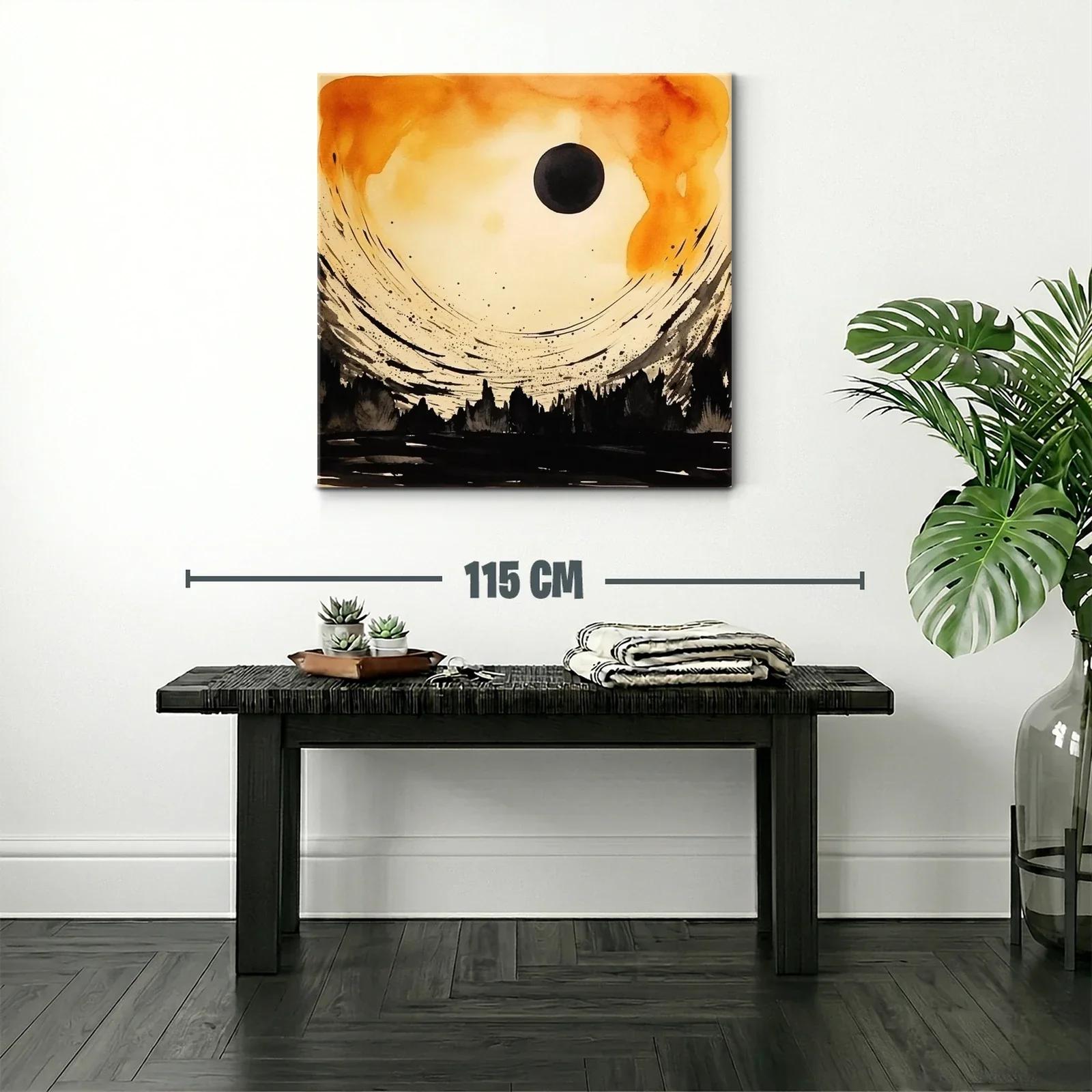 Atardecer abstracto con siluetas y cielo dramático — miniatura 2