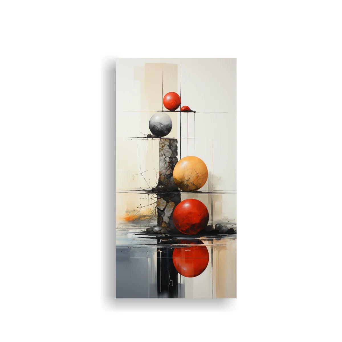 Cuadro esferas apiladas con reflejo — imagen principal