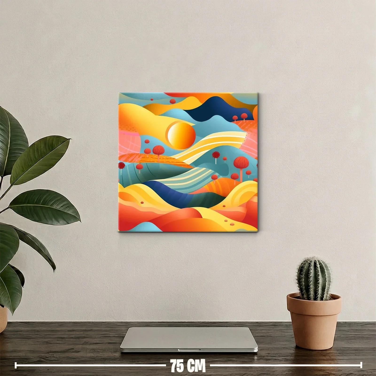 Paisaje abstracto en ondas cálidas y tonos vibrantes — miniatura 2