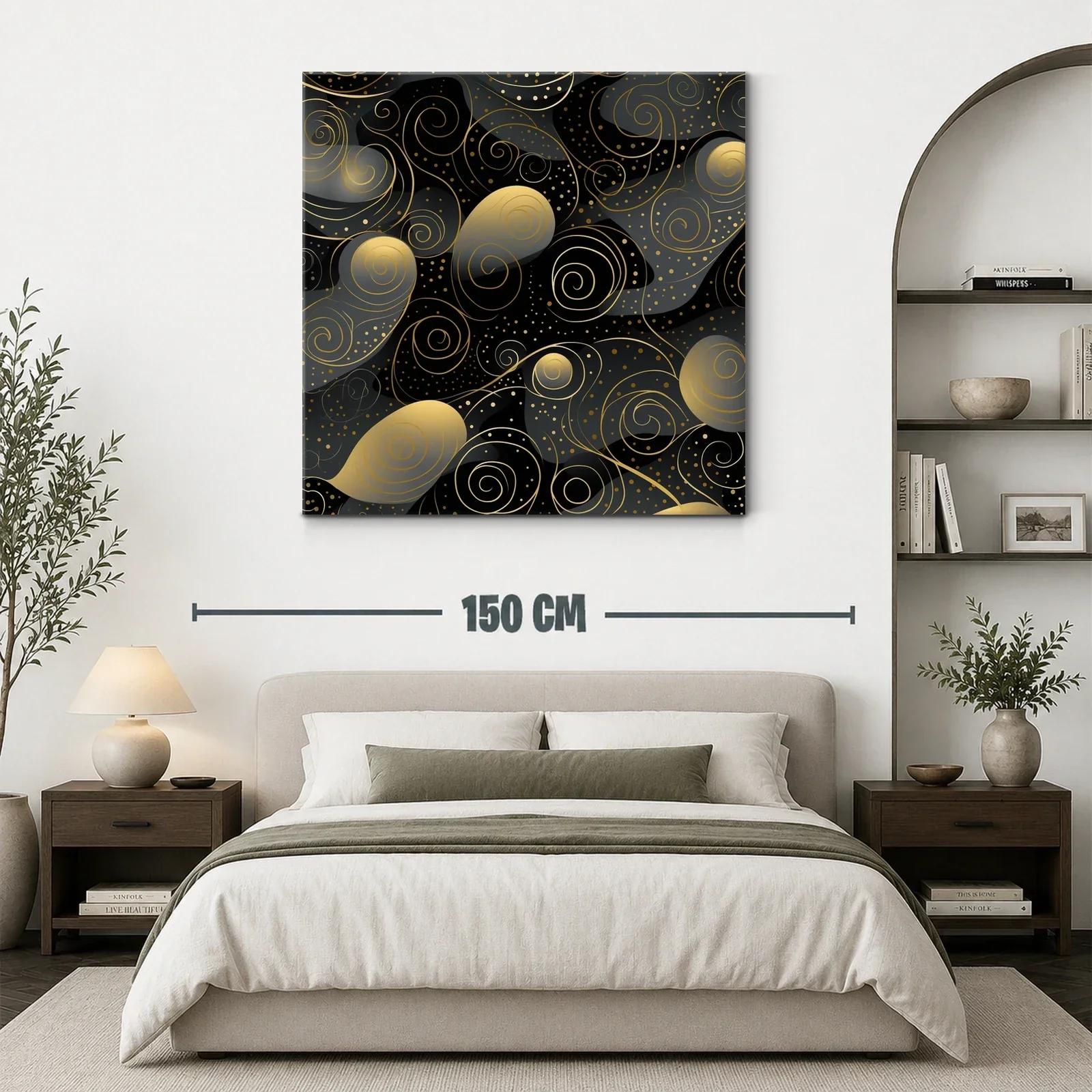Diseño abstracto con espirales doradas sobre fondo oscuro — miniatura 3