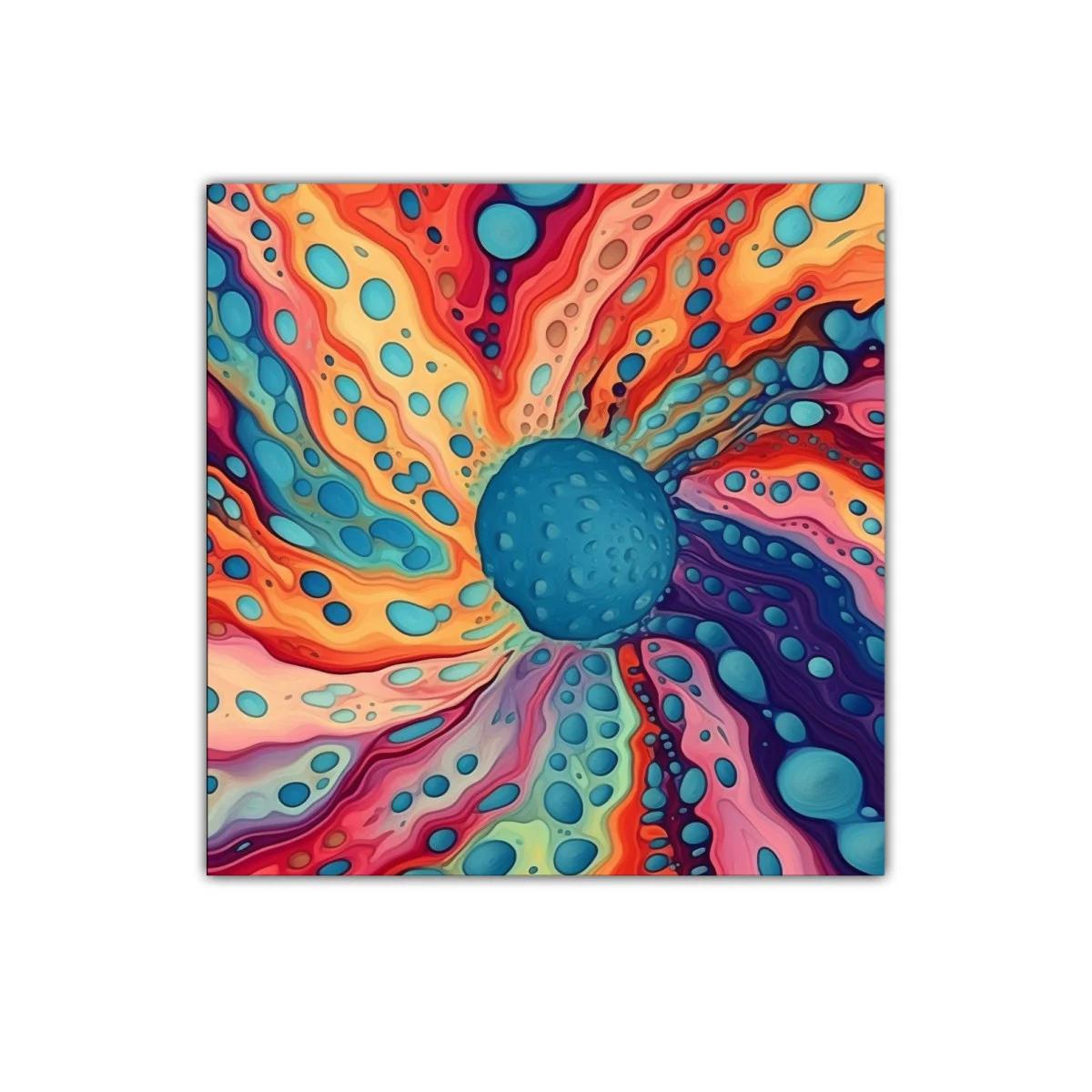 Cuadro abstracto con explosión de colores vibrantes — imagen principal