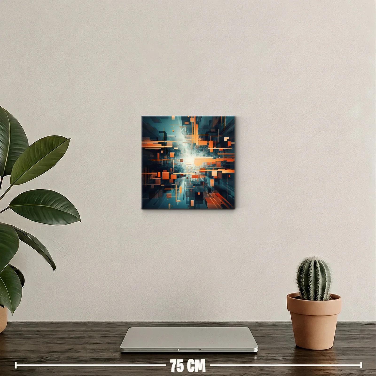 Composición geométrica abstracta con tonos cálidos y fríos — miniatura 2