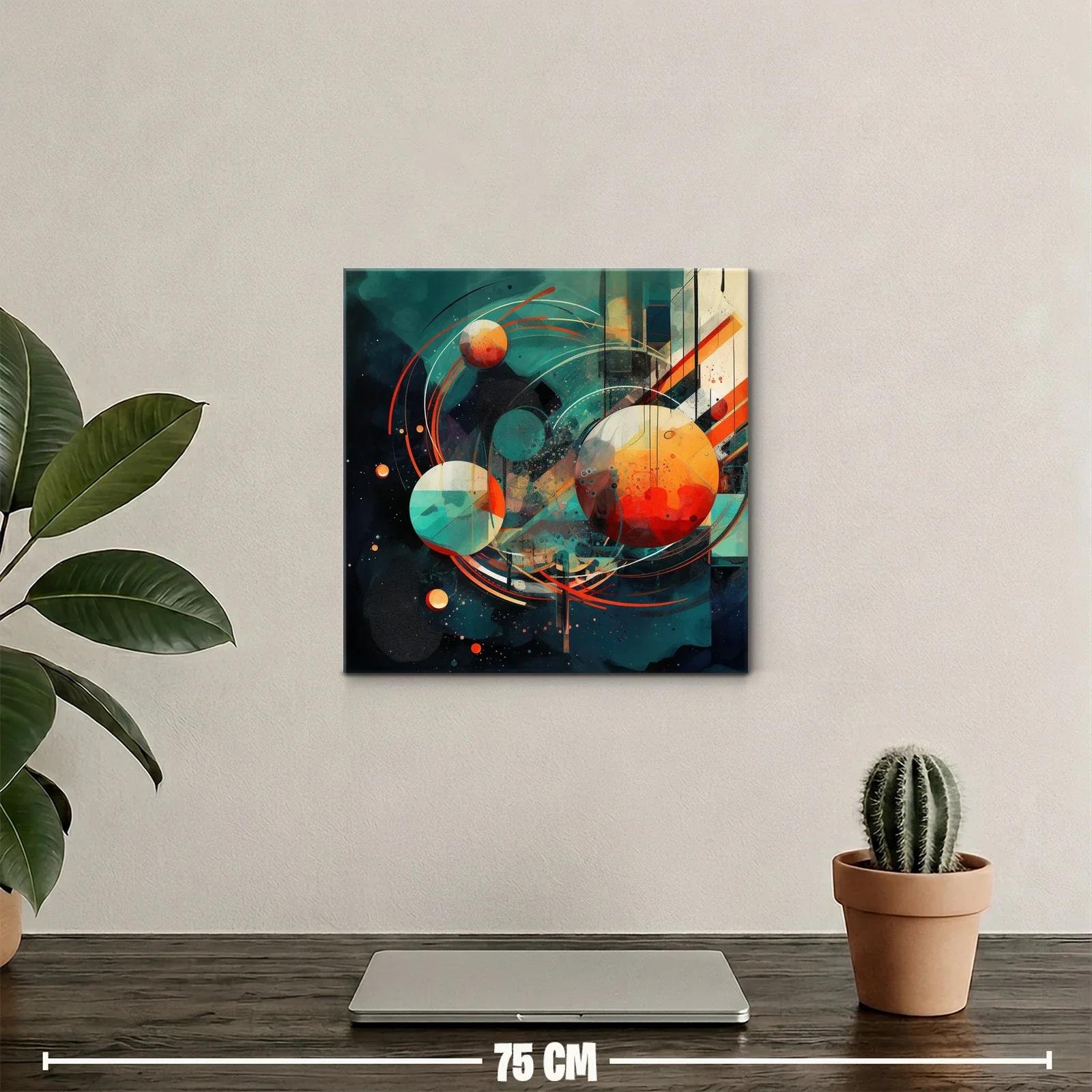 Composición abstracta con formas circulares y trazos dinámicos — miniatura 2