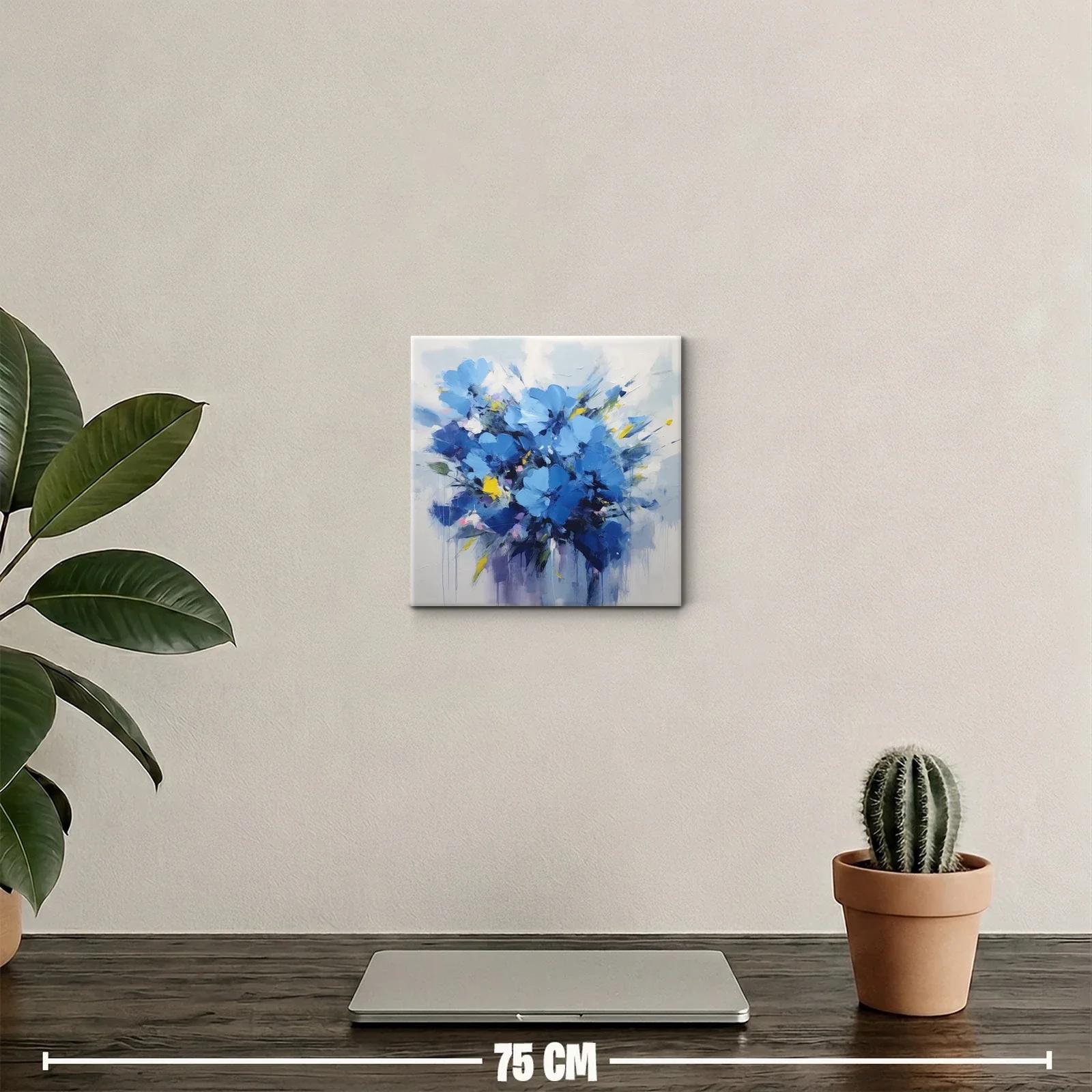 Original ramo floral en tonos azules con toques de amarillo — miniatura 2