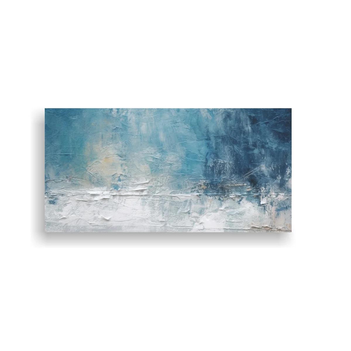 Cuadro abstracción azul y blanco con textura marcada