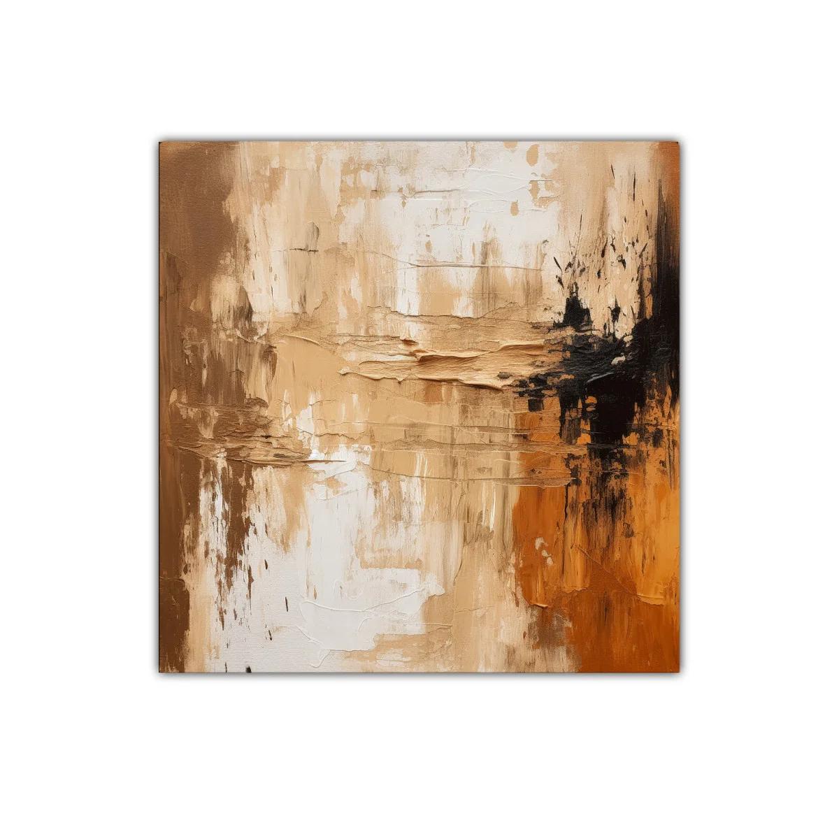 Cuadro abstracto en tonos cálidos con texturas orgánicas — imagen principal
