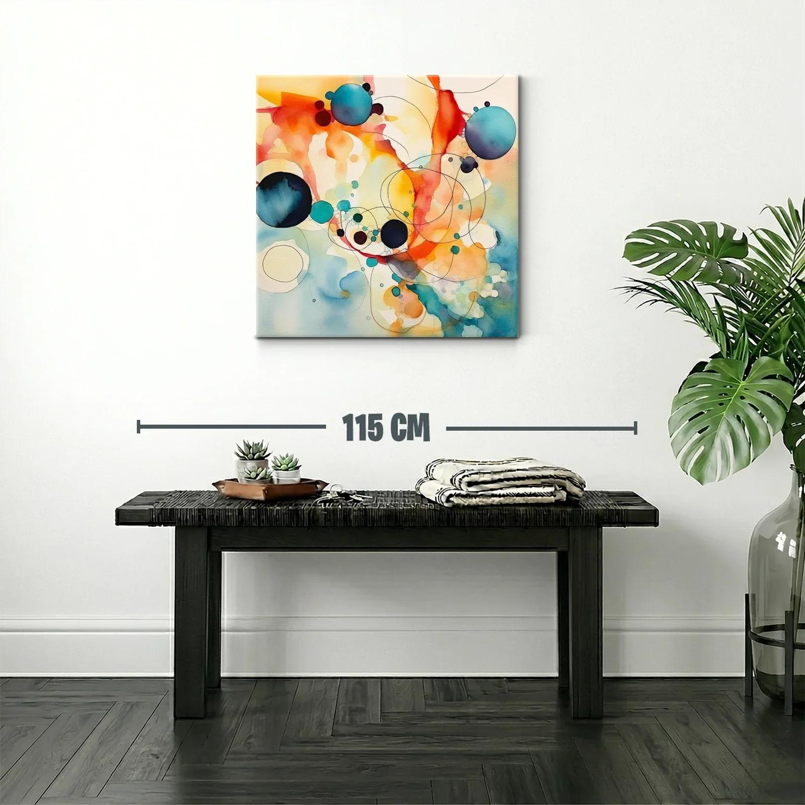 Arte abstracto con círculos vibrantes y trazos delicados — miniatura 2