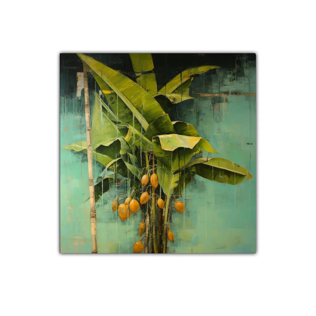 Cuadro decorativo con planta tropical y frutos naranjas — miniatura 1