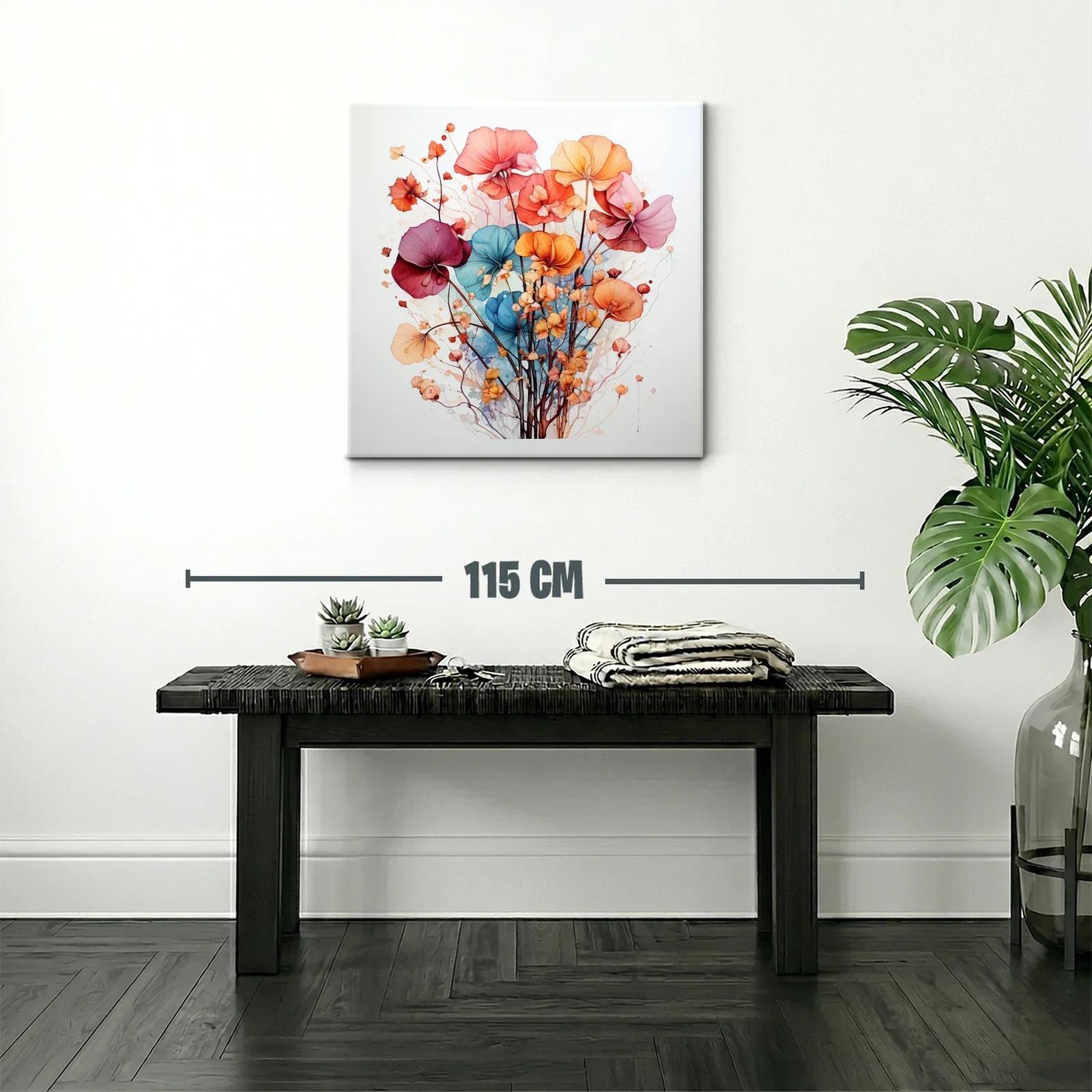 Cuadro con ramo de flores vibrantes y delicadas — miniatura 2