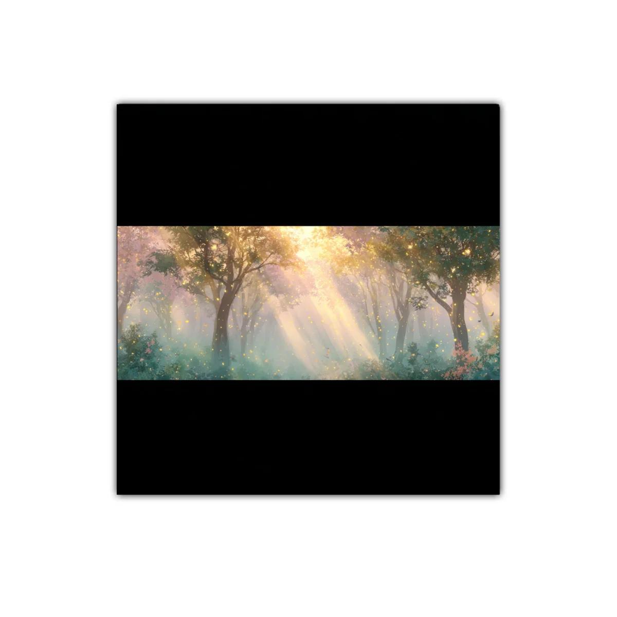 Bosque mágico con luz dorada suavemente filtrada — imagen principal