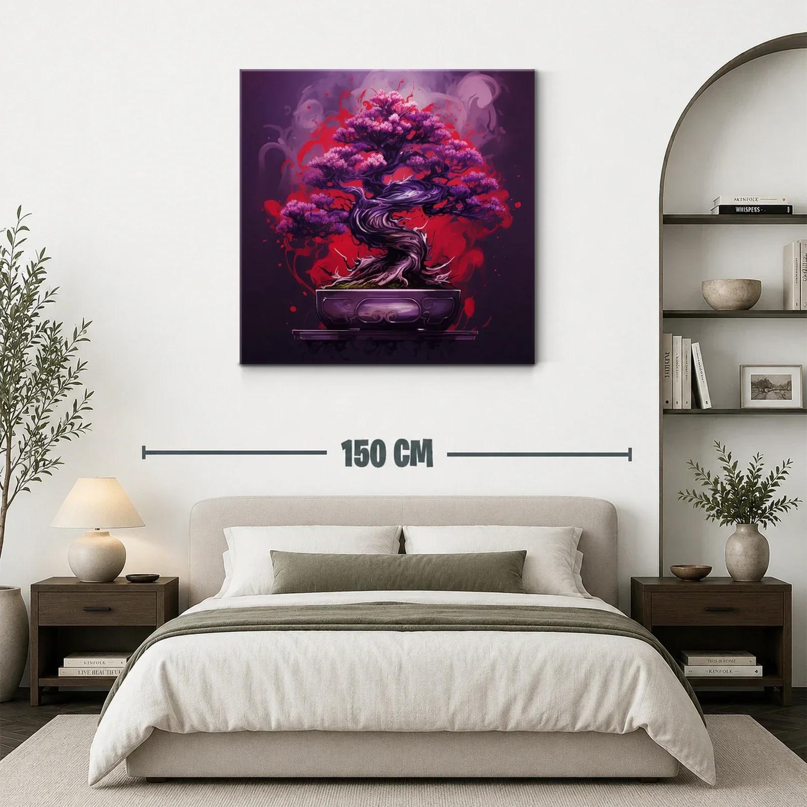 Árbol de Bonsái en Rojos y Morados Vibrantes — miniatura 3