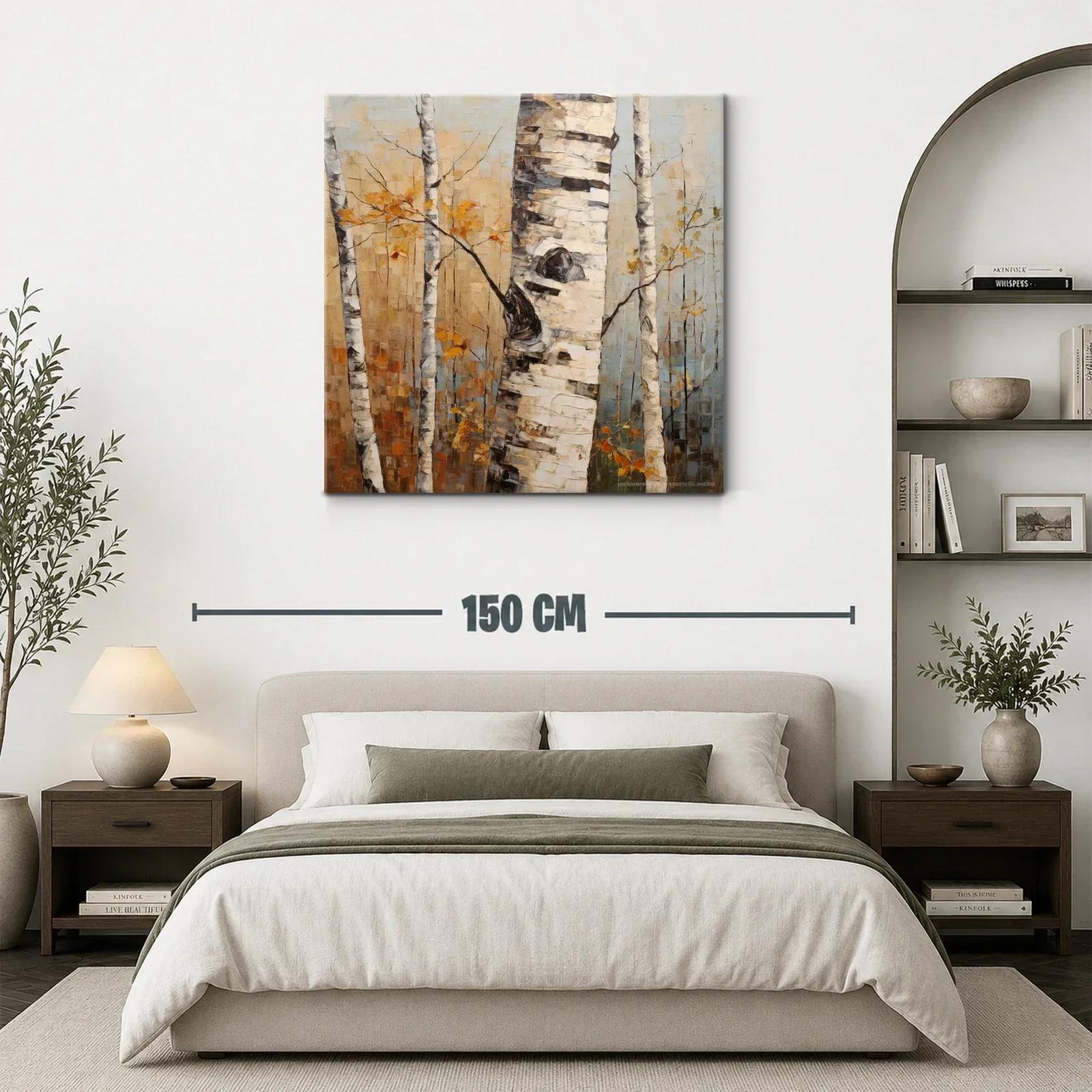 Bosque de abedules con hojas otoñales doradas — miniatura 3