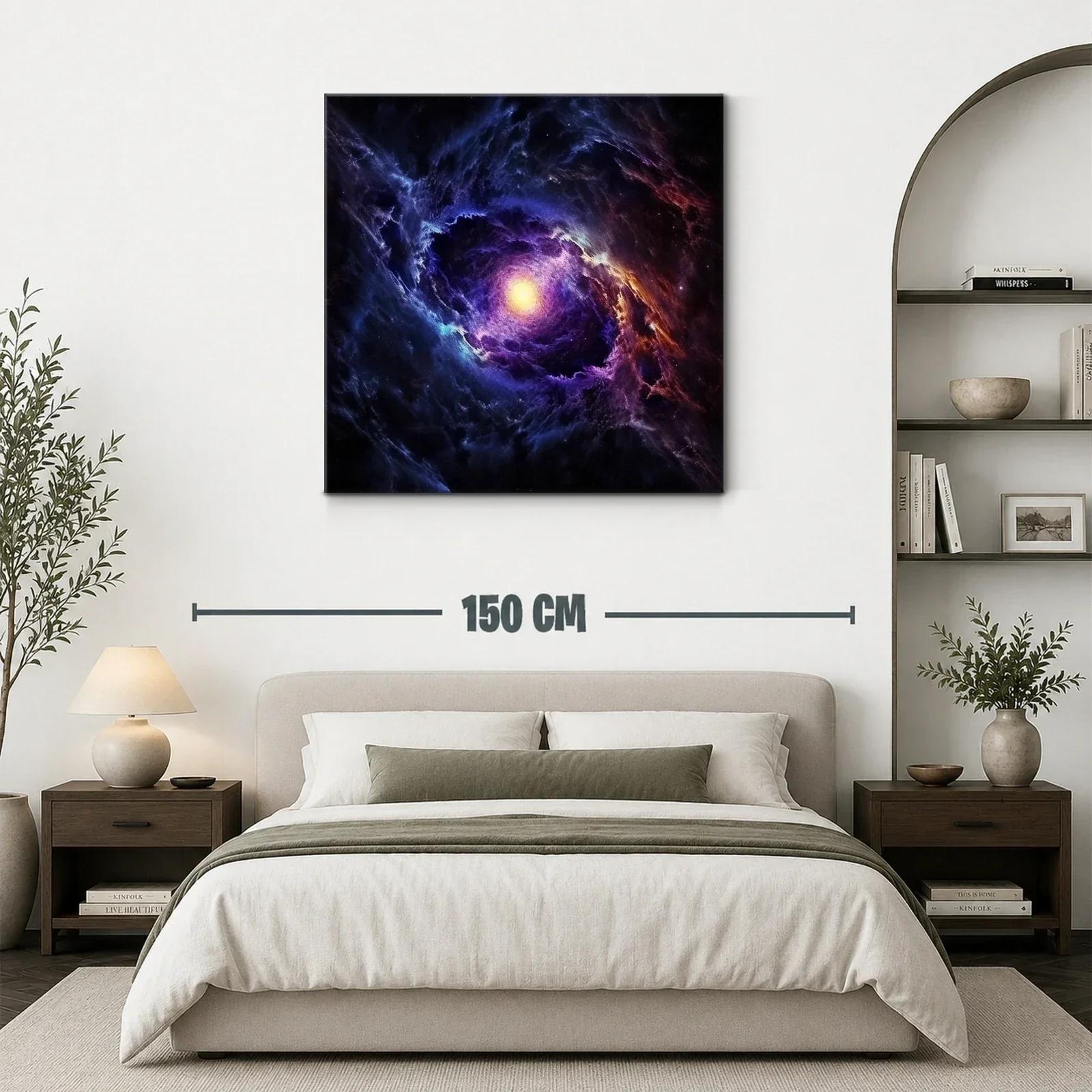 Espiral cósmica con luz central brillante en tonos azules y morados — miniatura 3