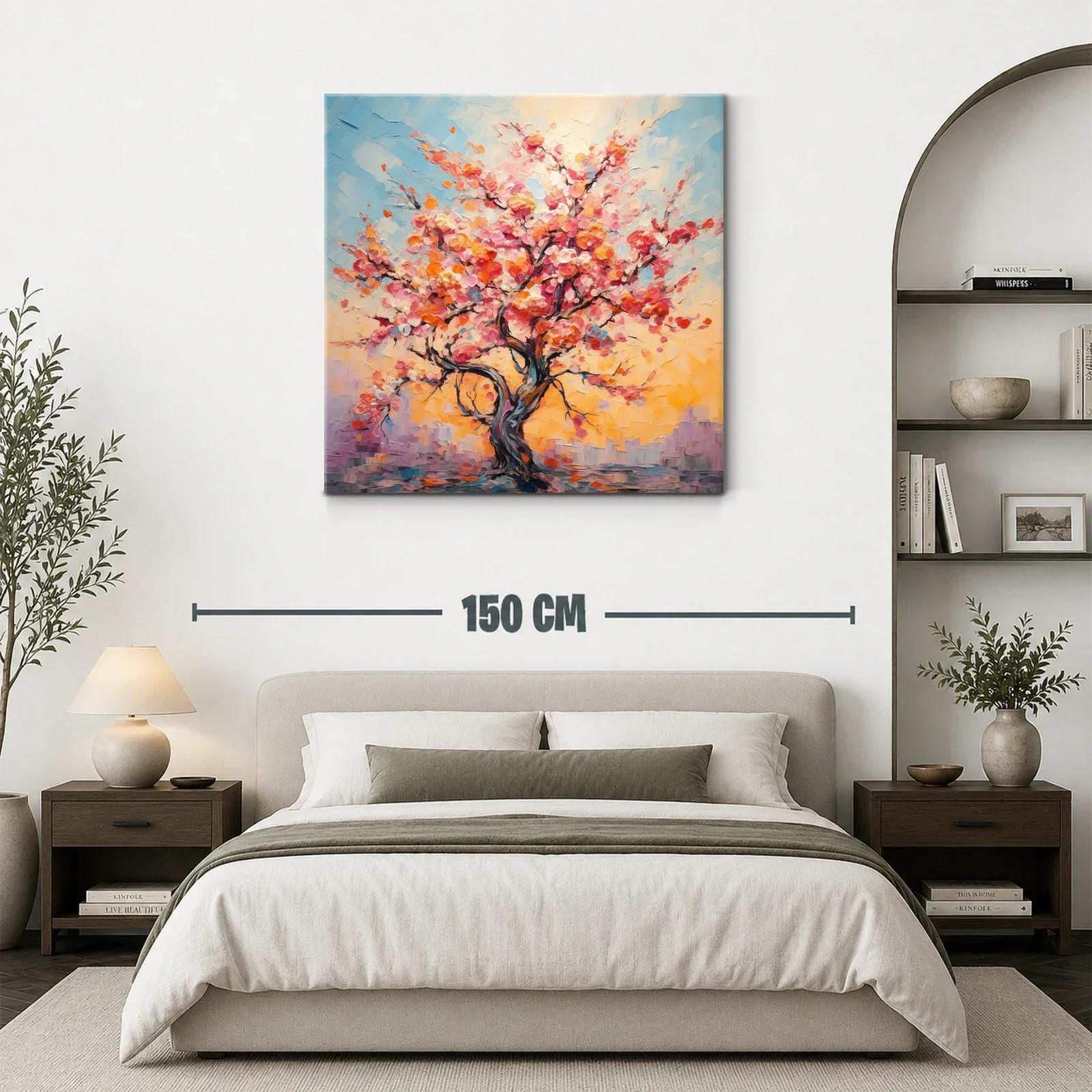 Árbol en flor con vibrantes tonos rosas y naranjas — miniatura 3