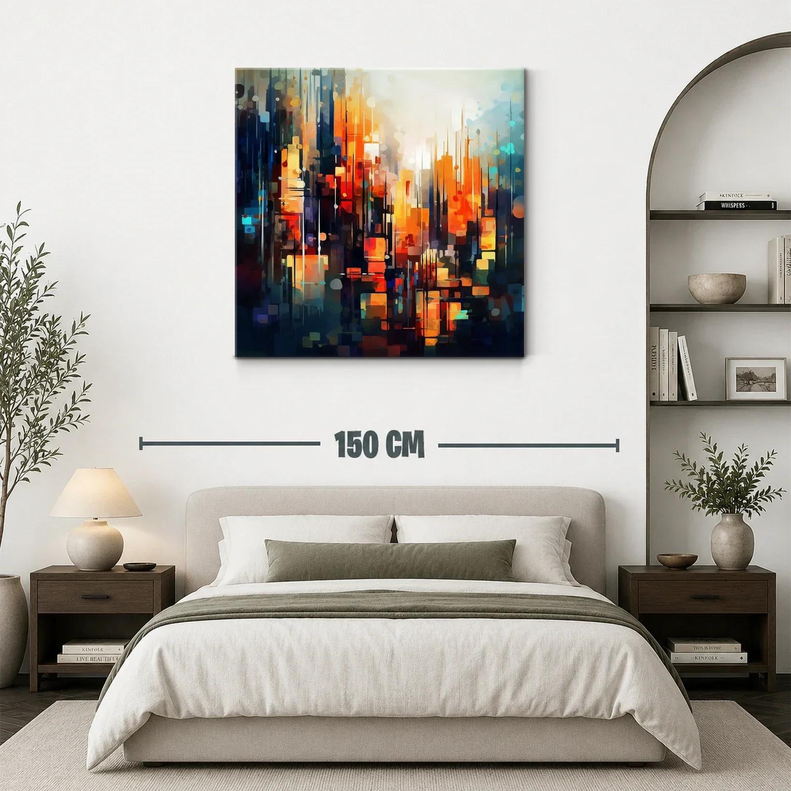 Abstracto urbano con vibrantes tonos cálidos y fríos equilibrados — miniatura 3
