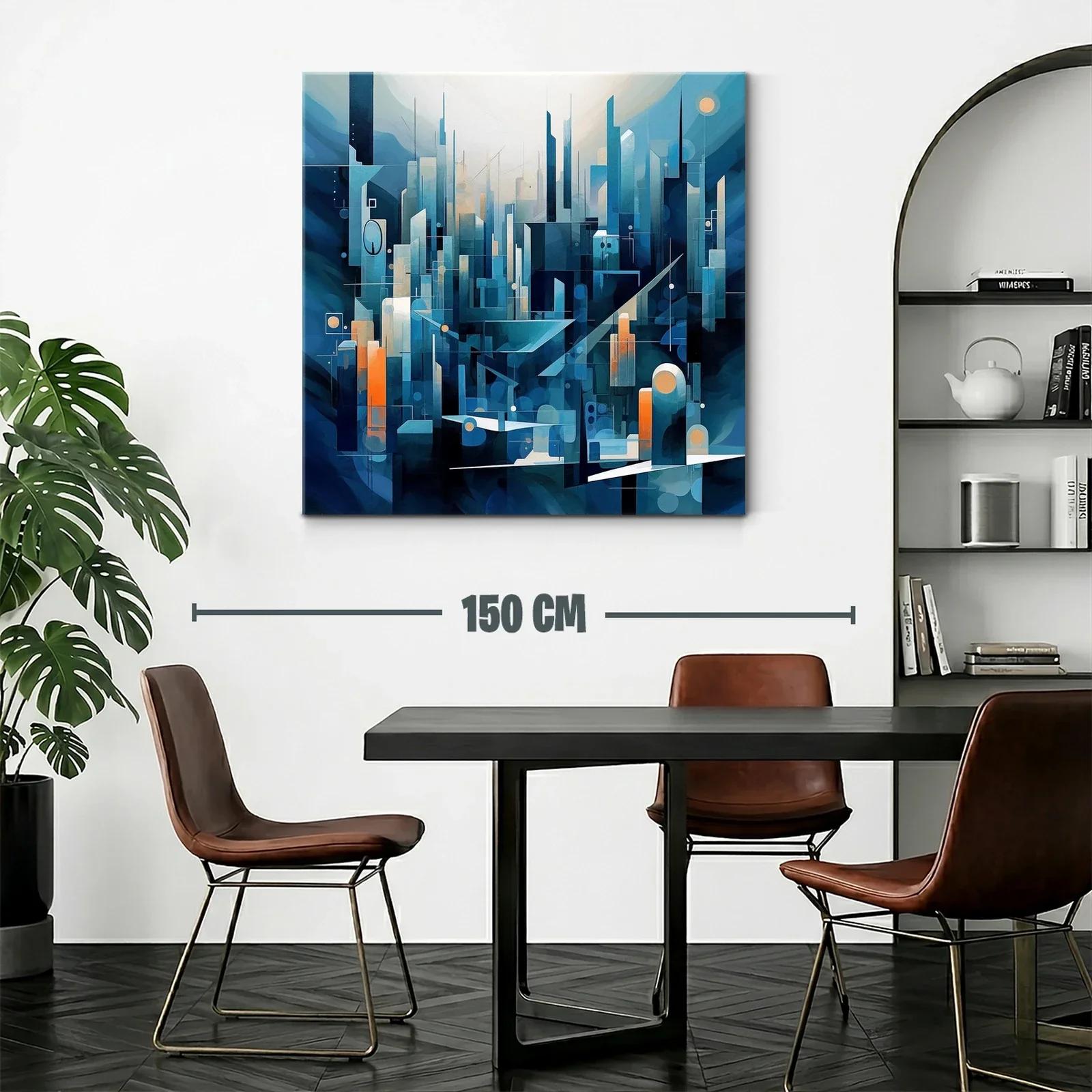 Composición abstracta de ciudad futurista en tonos azules — miniatura 2