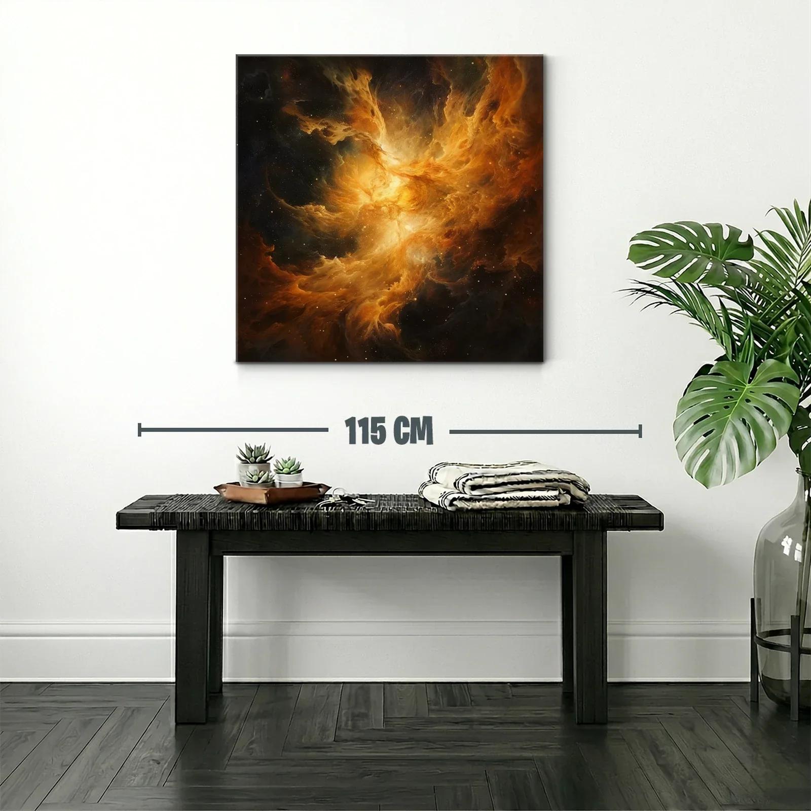 Cuadro de nebulosa cósmica en tonos cálidos intensos — miniatura 2